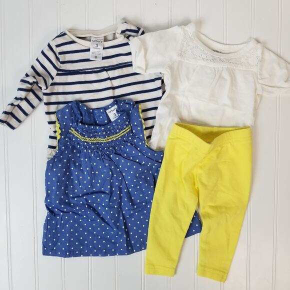 Carters 3M Girls Shirts Pant Bundle - Picture 1 of 9